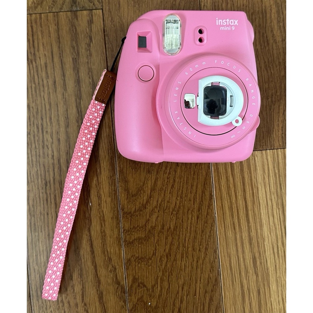 Fujifilm Instax Mini 9 Instant Camera Flamingo Pink Tested Works EUC
